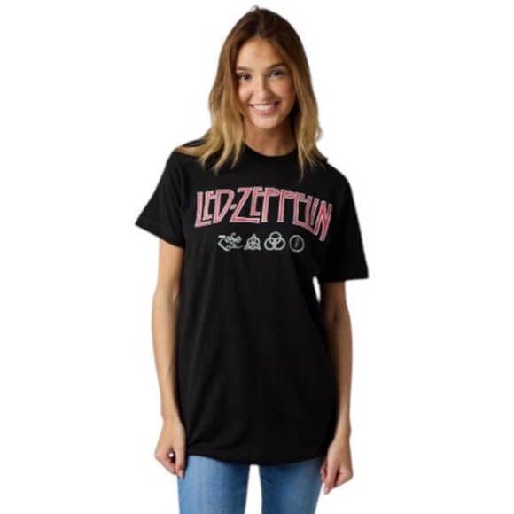 Led Zeppelin black red logo unisex t-shirt size M - Picture 2 of 5